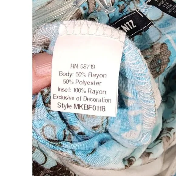 Elementz Women's Blue & White 3/4 Sleeve Cardigan w/ Built in Top Size M - Picture 4 of 5